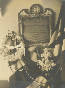 Memorial Tablet for Lieut. Alfred Johnston