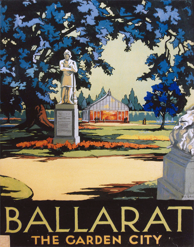 Nornie Gude  Ballarat – The Garden City, 1934  gouache on paper. Federation University Art Collection