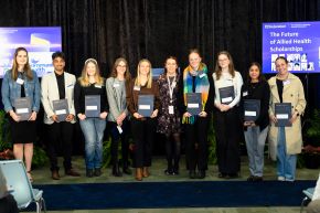 The Future of Allied Health Professionals Scholarships - Annalese Russell, Kevin Roy, Gianna Ziero, Kerri Paskin, Emily Lugton, Lauryn King-Church, Jemma Ennoss, Charlee Bartholomeusz, Emma Spagnolo