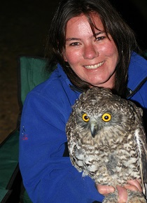 Fiona with a Powerful Owl