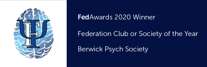 FedAwards 2020 winner. Federation Club or Society of the year. Berwick Psych Society