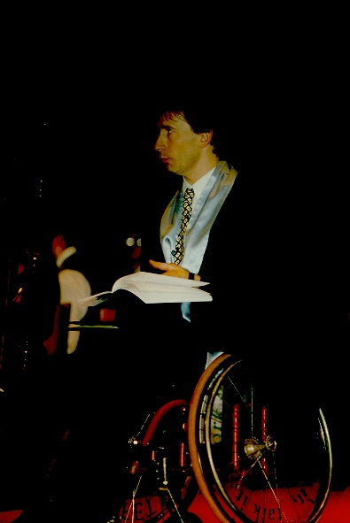 Sandy Blythe, guest speaker at the University of Ballarat Graduation Ceremony, 25 April 1997. (Cat.No.6686